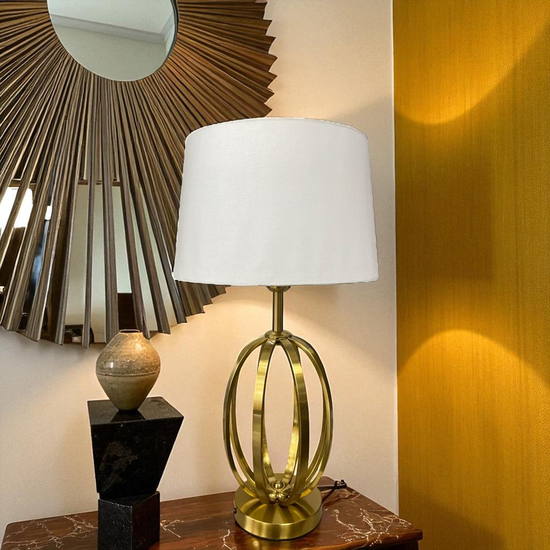 Modern Gold Open-Frame Table Lamp