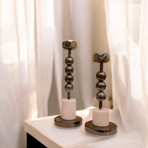 Charcoal Marble Dining Stands