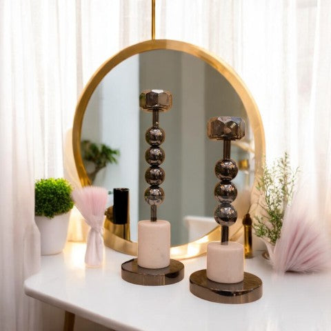 Charcoal Marble Dining Stands