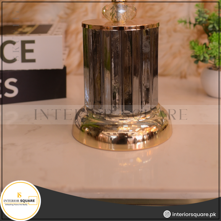 Black Glass Candle Stand