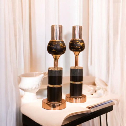 Black Metallic Candle Stand