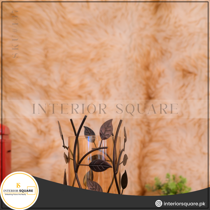 Black Glass Candle Stand