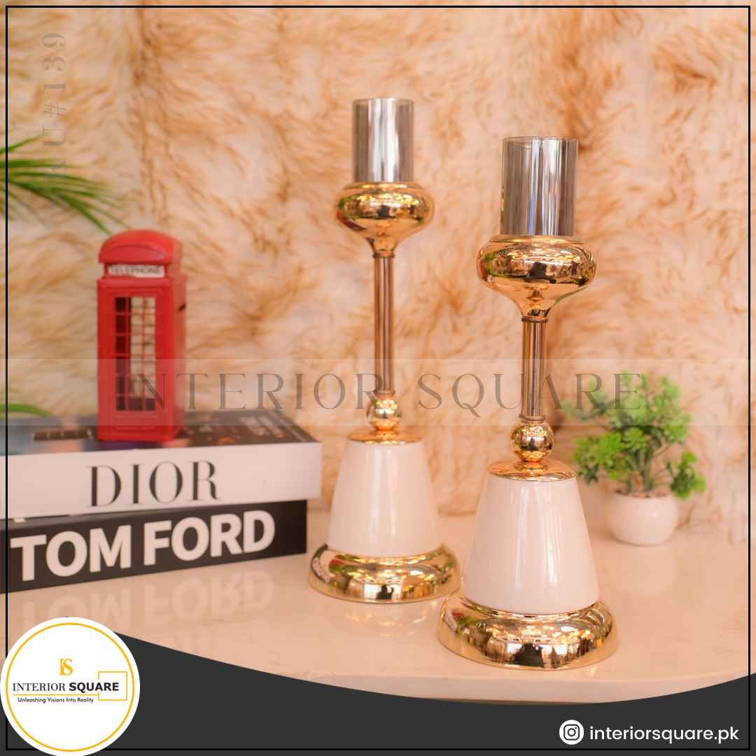 Marble Metallic Candle Stand