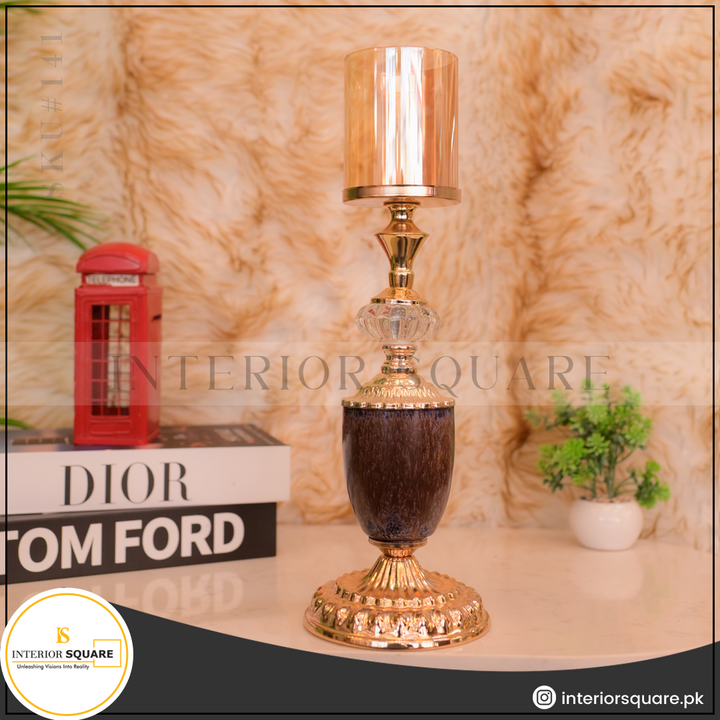 Brown Marble Candle Stand