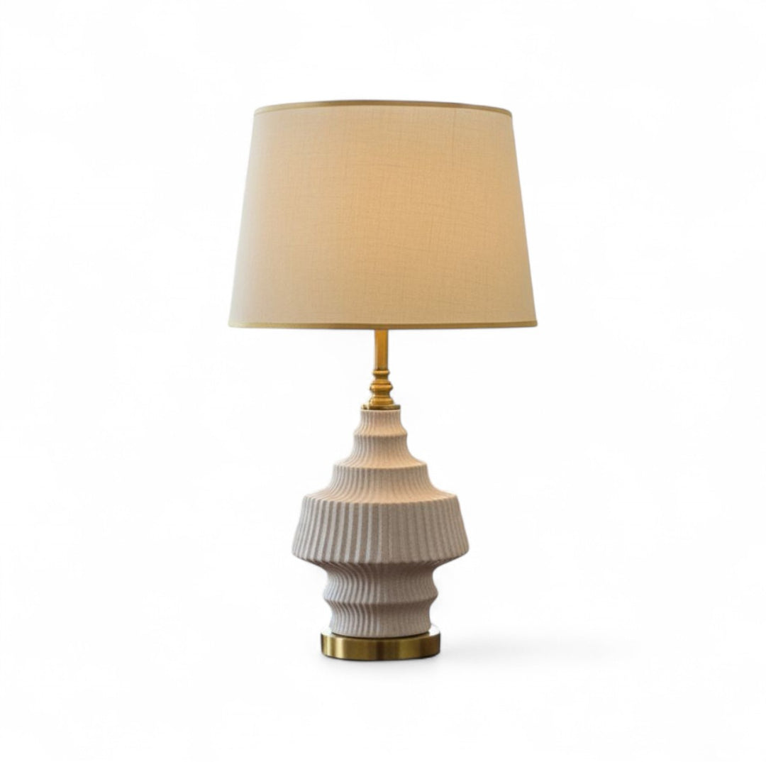Elegant Textured Tiered Ceramic Lamp
