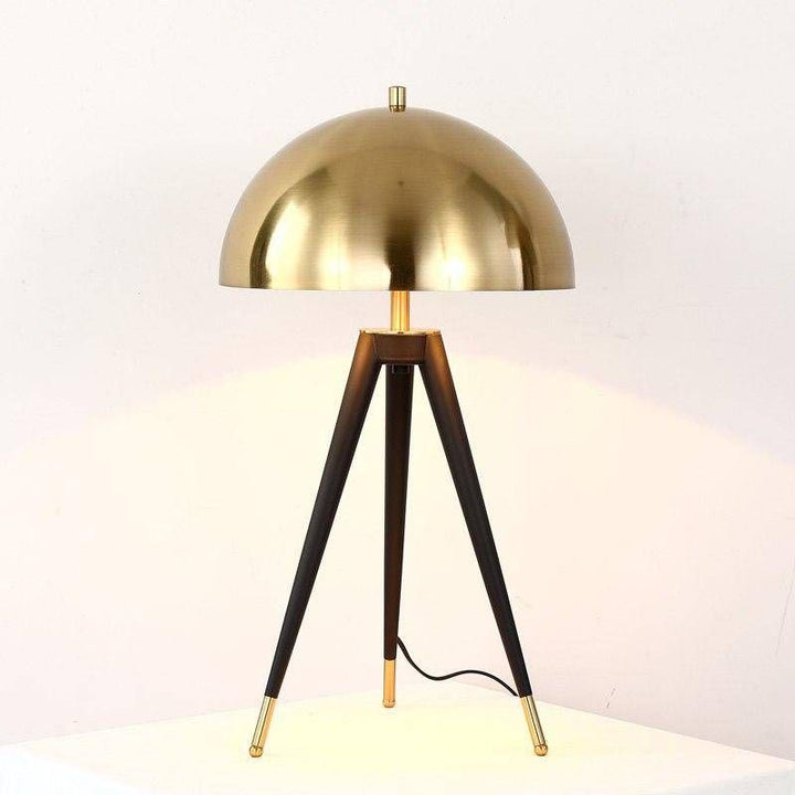 Imported Metallic Tripod Table Lamp with Brass Dome Top