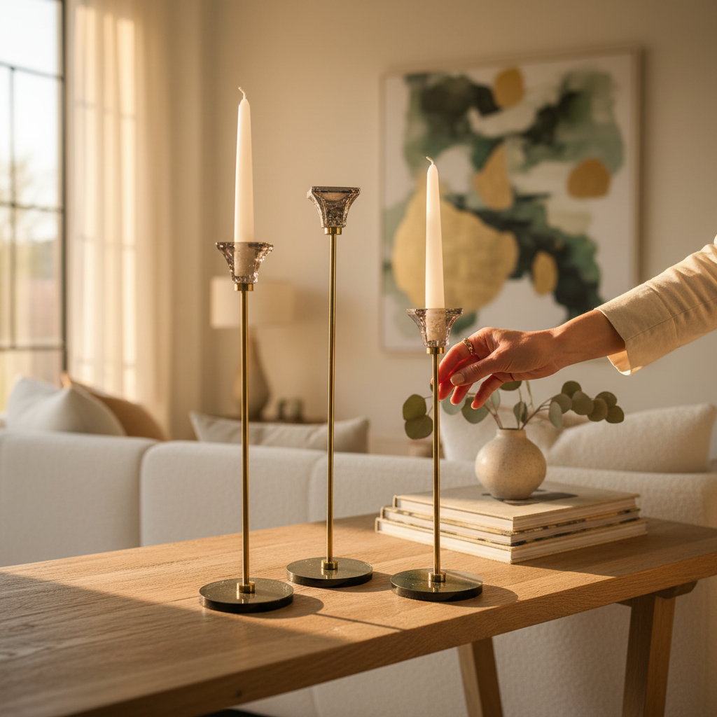 Luxe Lotus Crystal Candle Holder