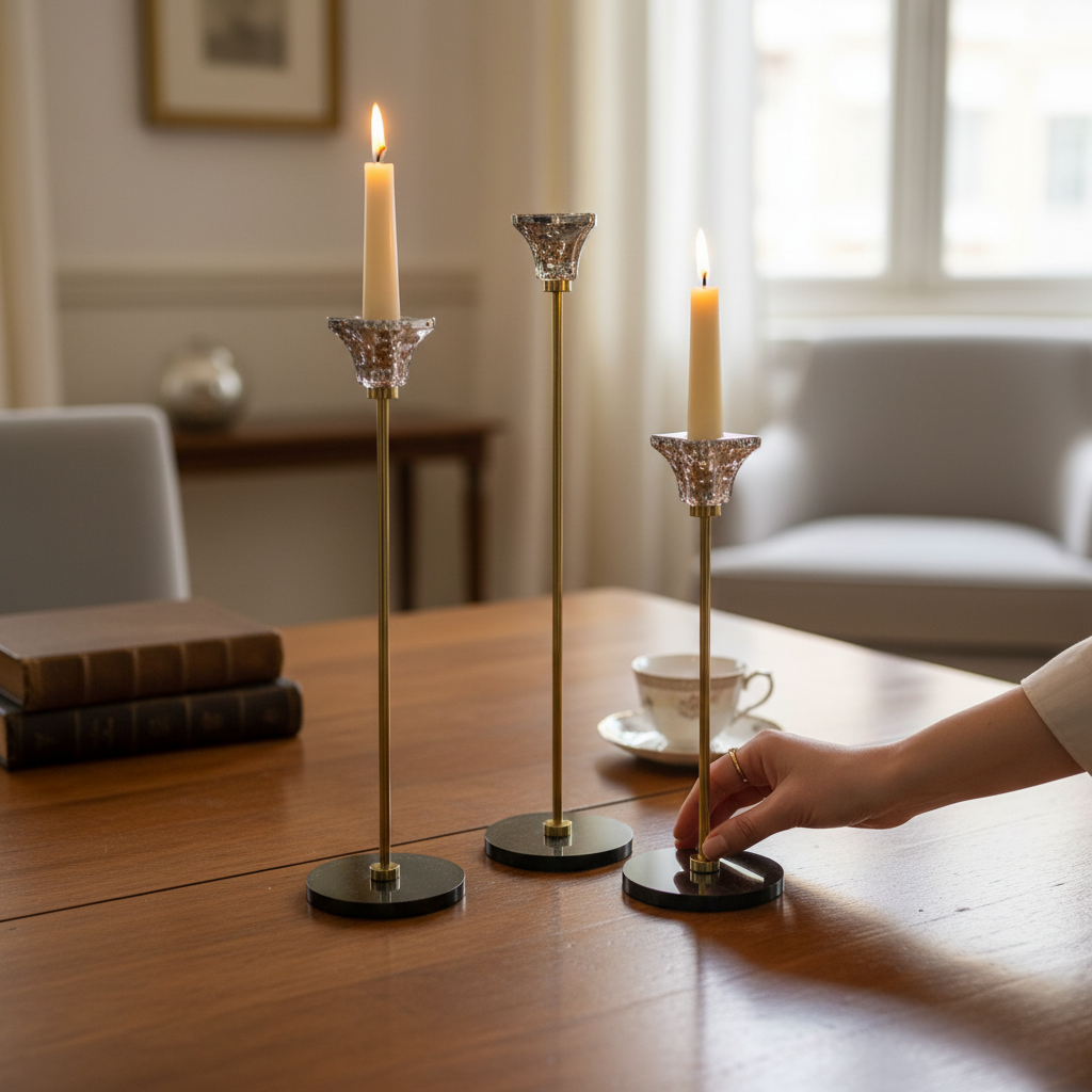 Luxe Lotus Crystal Candle Holder