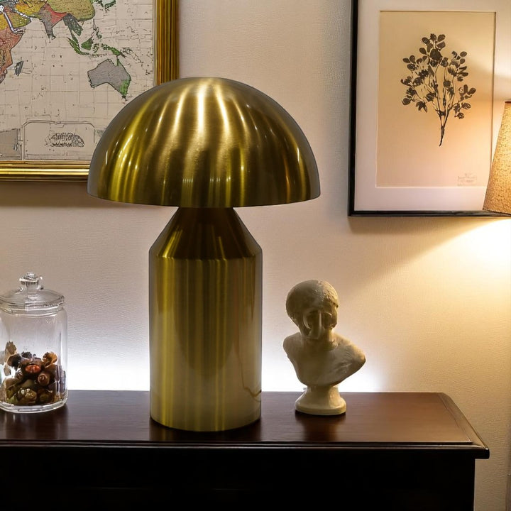 Orbis Brushed Gold Metallic Dome Lamp