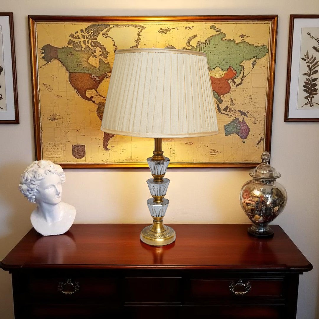 Zephra Luxe Brass Crystal Lamp