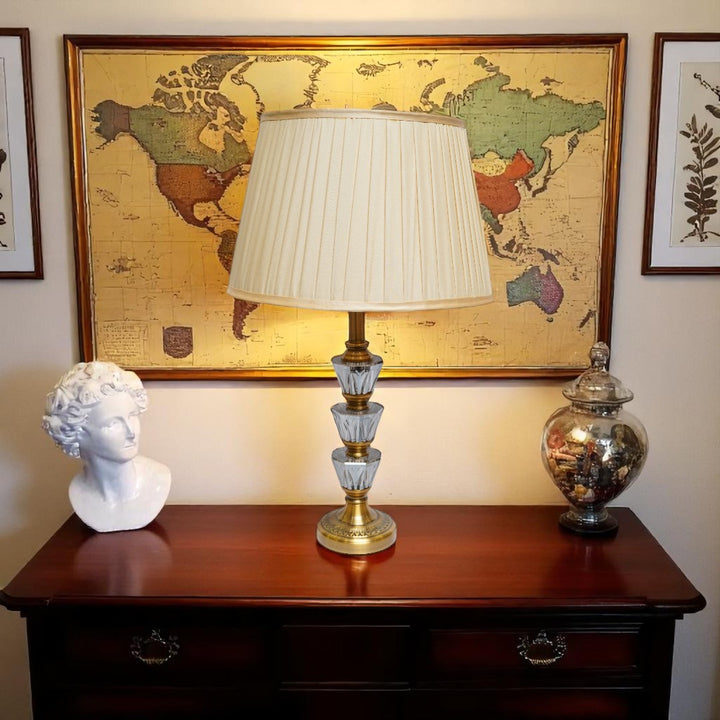 Zephra Luxe Brass Crystal Lamp