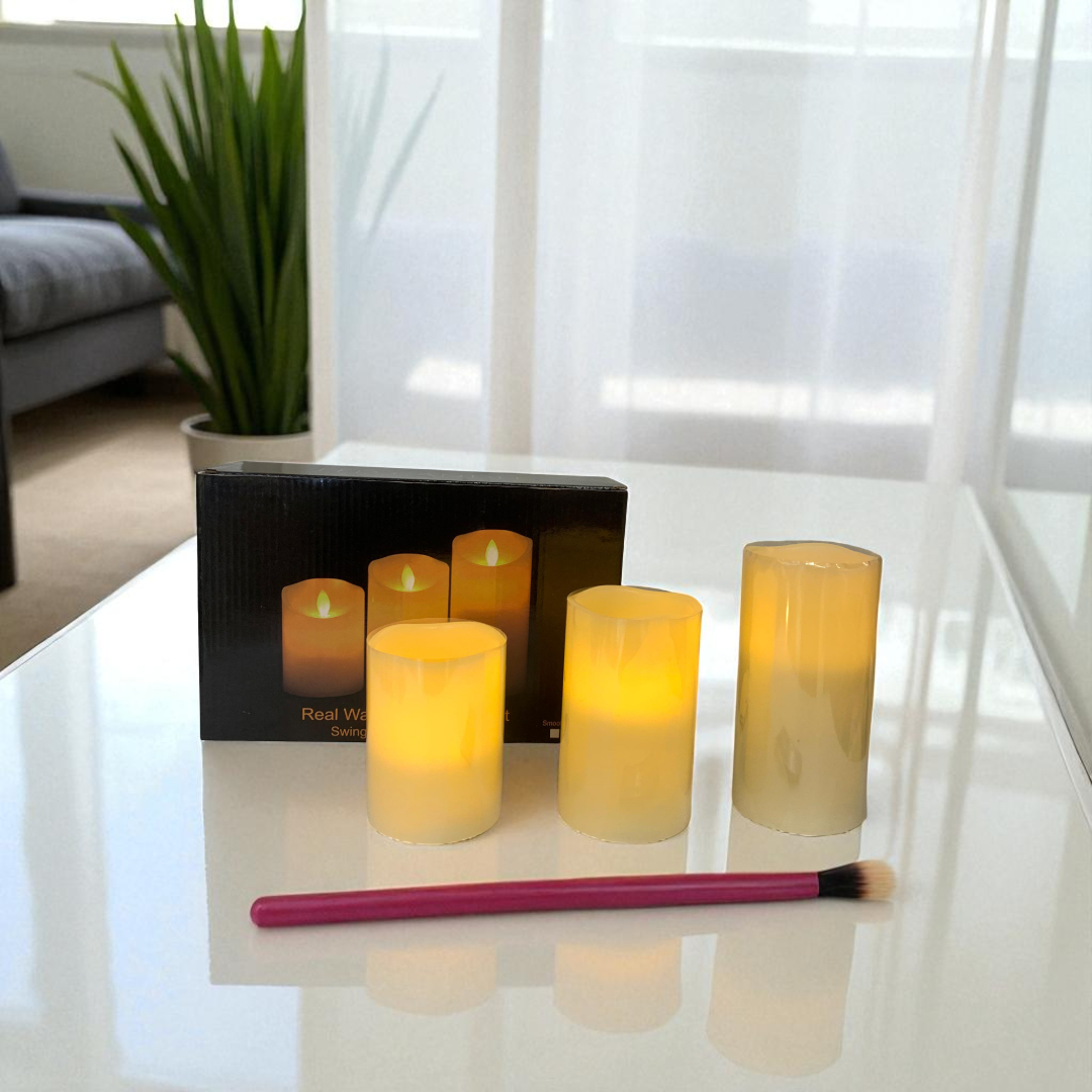 Flameless Remote Operated LED Wax Candle Set