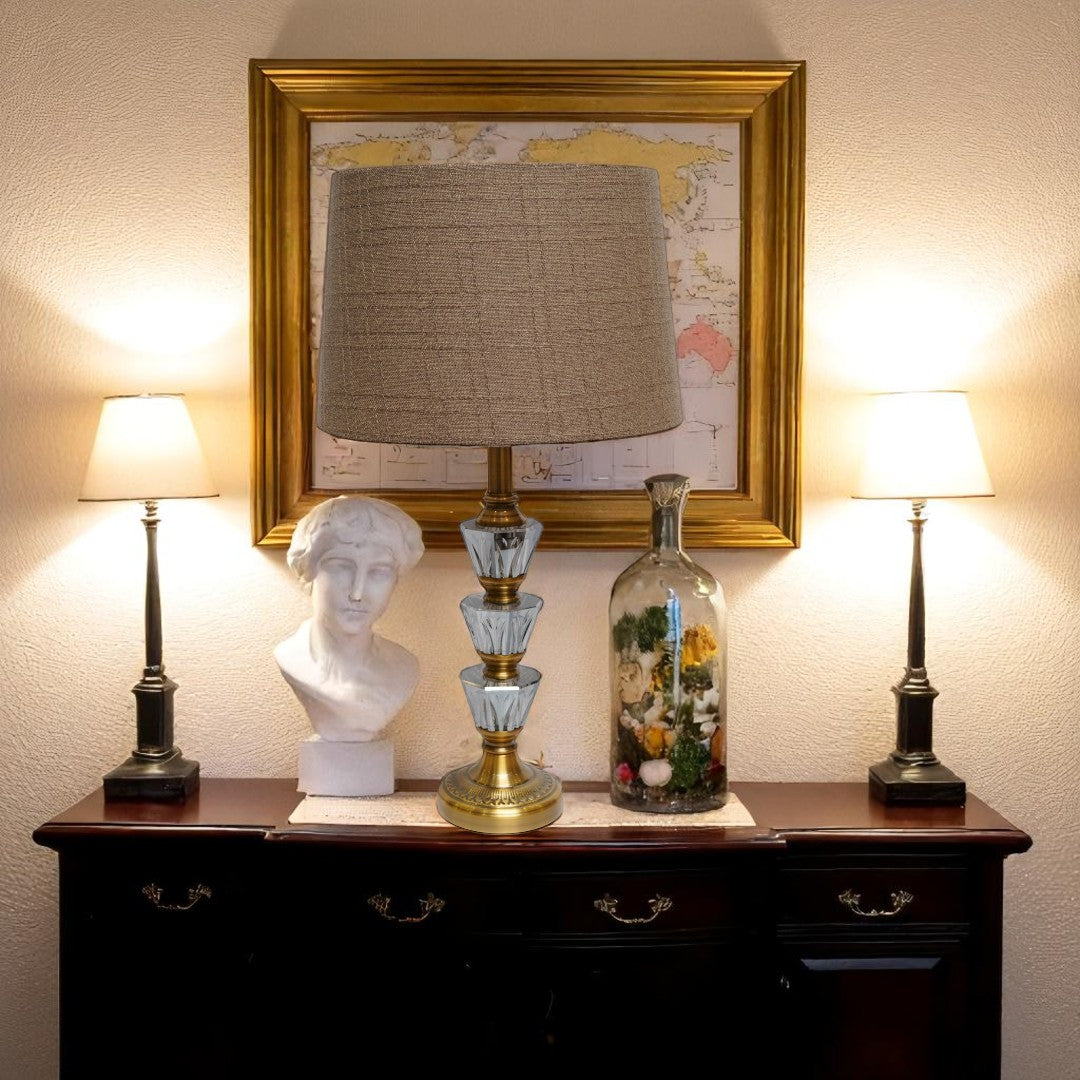 Zephra Luxe Brass Crystal Lamp