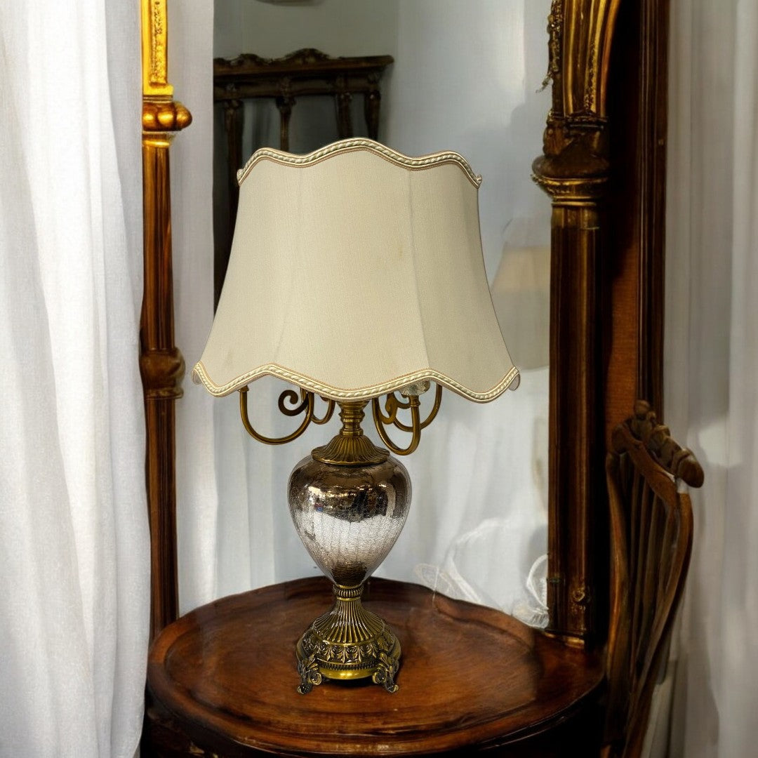 Versace-Inspired Vintage Side Table Lamp