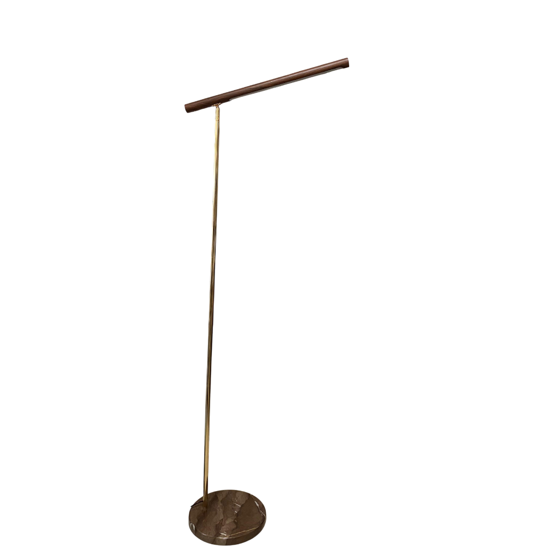 Modern LED Floor Lamp with Wooden Texture Finish