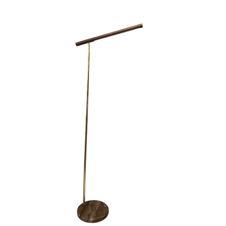 Modern LED Floor Lamp with Wooden Texture Finish