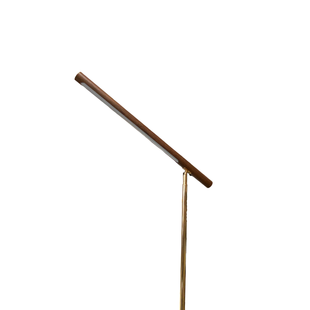 Modern LED Floor Lamp with Wooden Texture Finish