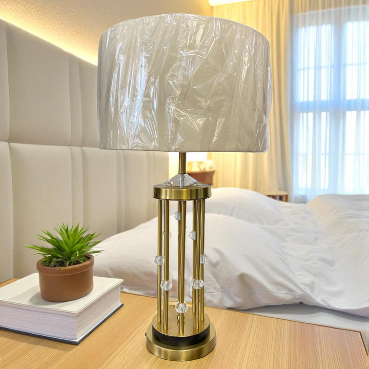Luxe Metallic Brass Rods Table Lamp