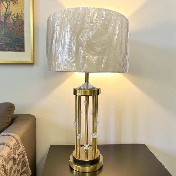 Luxe Metallic Brass Rods Table Lamp