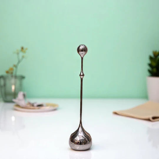 Silveria Chrome Metallic Candle Holder Set