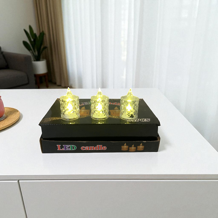 Crystal-Effect Flameless LED Candles