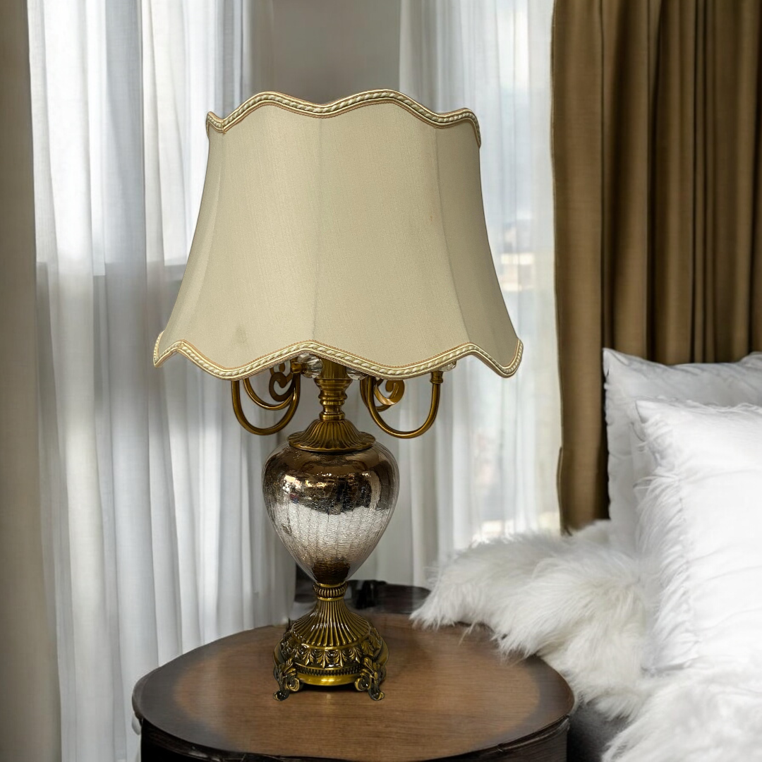 Versace-Inspired Vintage Side Table Lamp