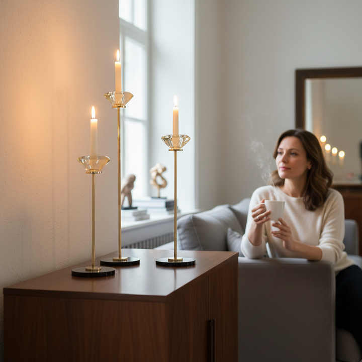 Crystal Lotus Glow Candle Stand