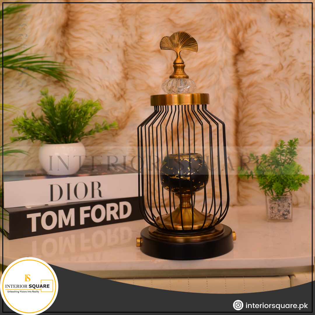 Metallic Cage Candle Stand