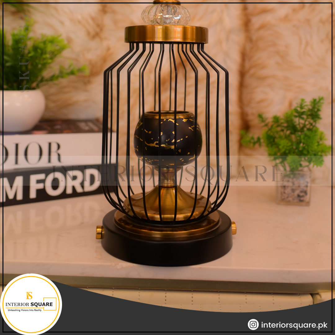 Metallic Cage Candle Stand