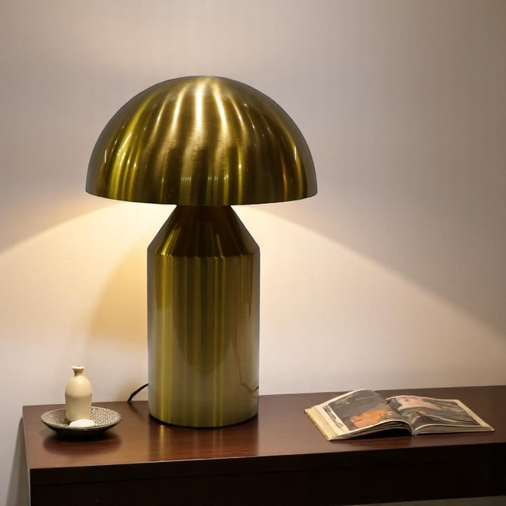 Orbis Brushed Gold Metallic Dome Lamp