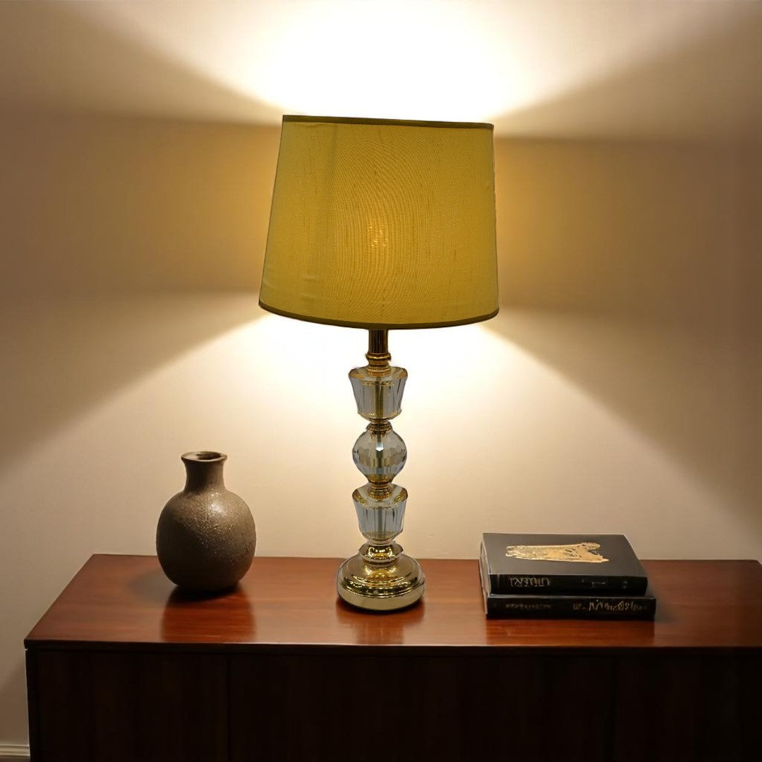 Serin Slimline Brass Crystal Side Table Lamp