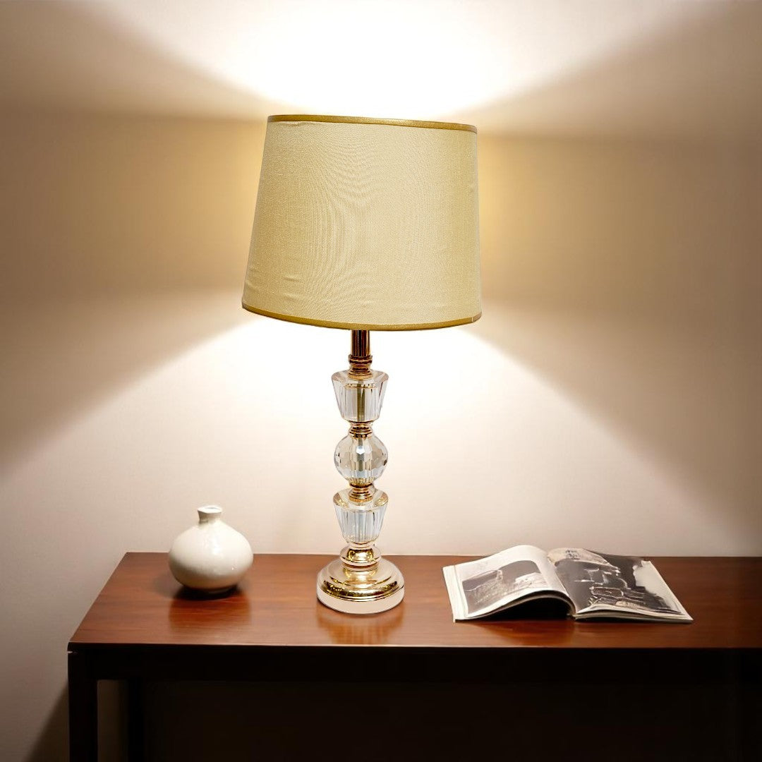 Serin Slimline Brass Crystal Side Table Lamp