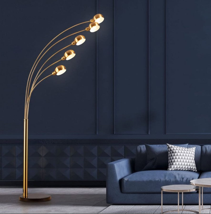 Brass Radiant Cascade 5 Arc Lamp