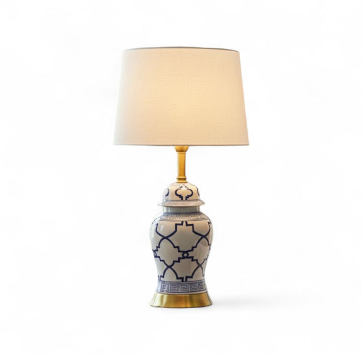 Heavy Luxurious Textured Porcelain Table Lamp