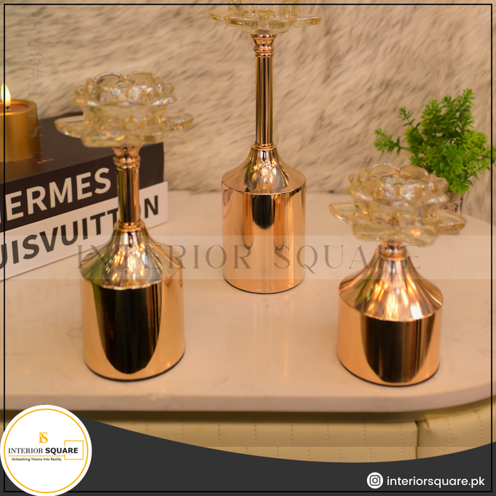 Celestial Crystal Lotus Candle Stand