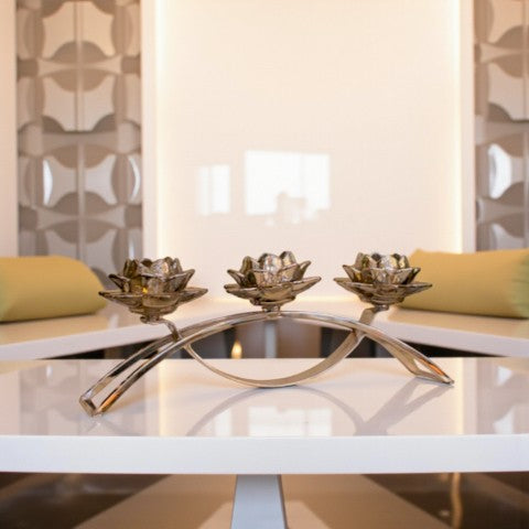 Sliver Lotus Candle Holder