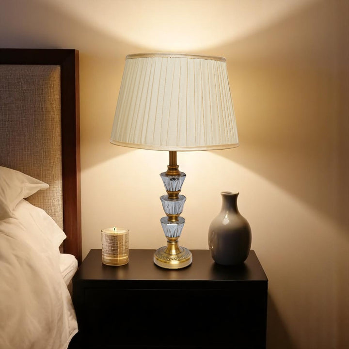 Zephra Luxe Brass Crystal Lamp