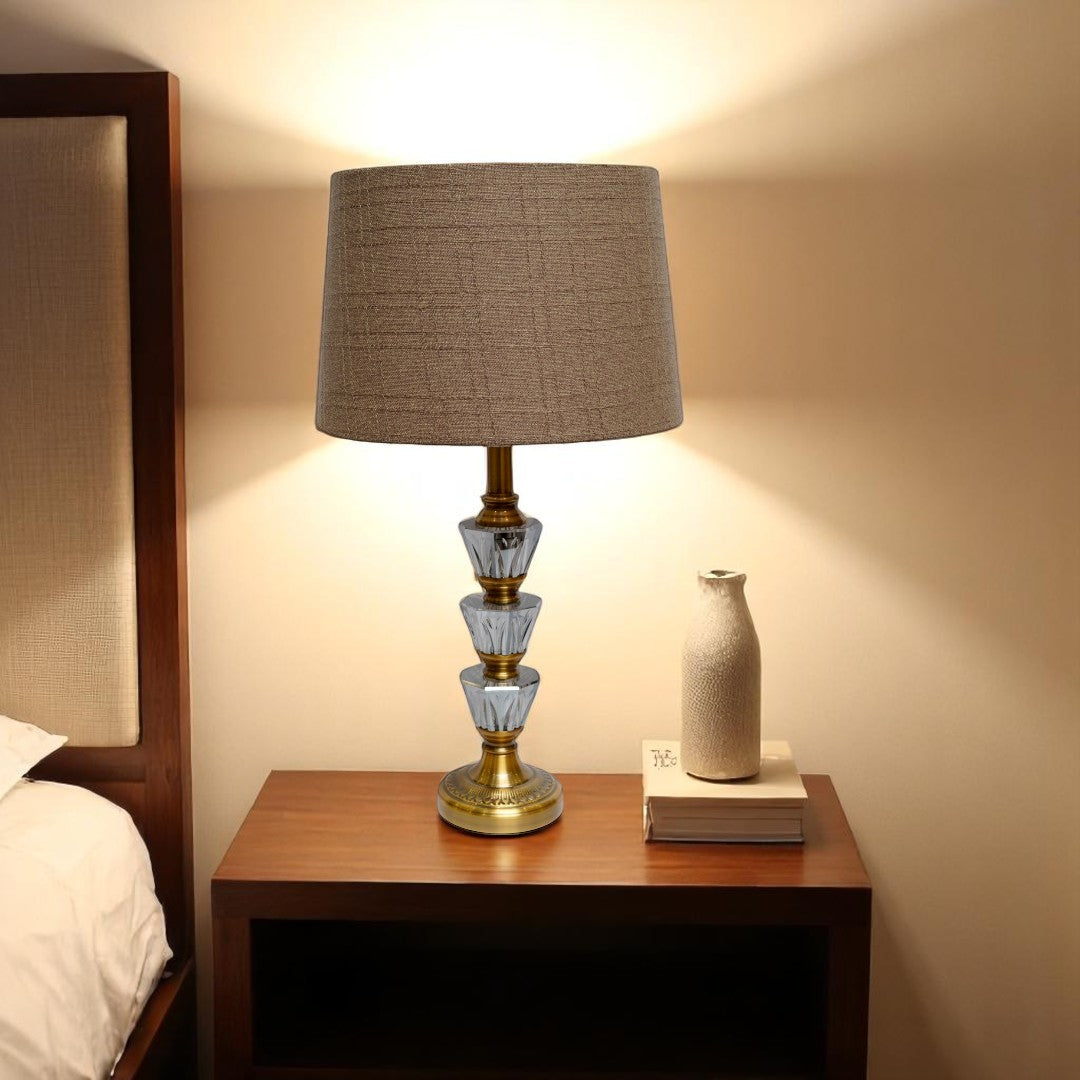 Zephra Luxe Brass Crystal Lamp