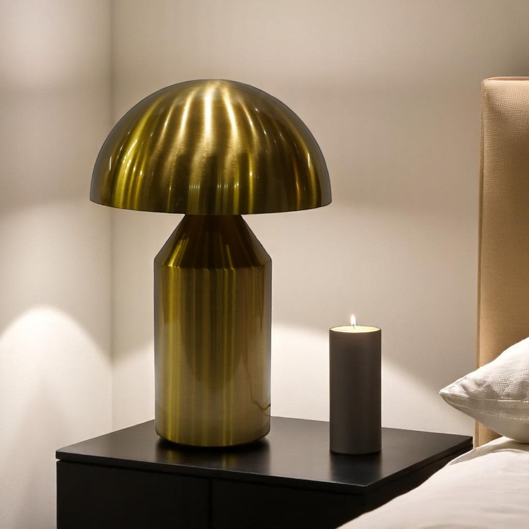 Orbis Brushed Gold Metallic Dome Lamp