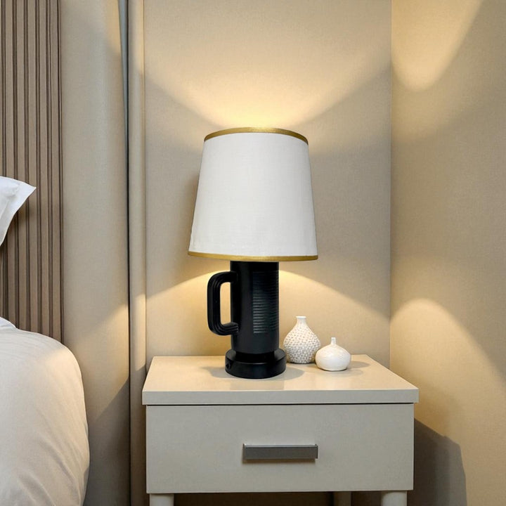 Modern Lux Ceramic Table Lamp – Black Edition