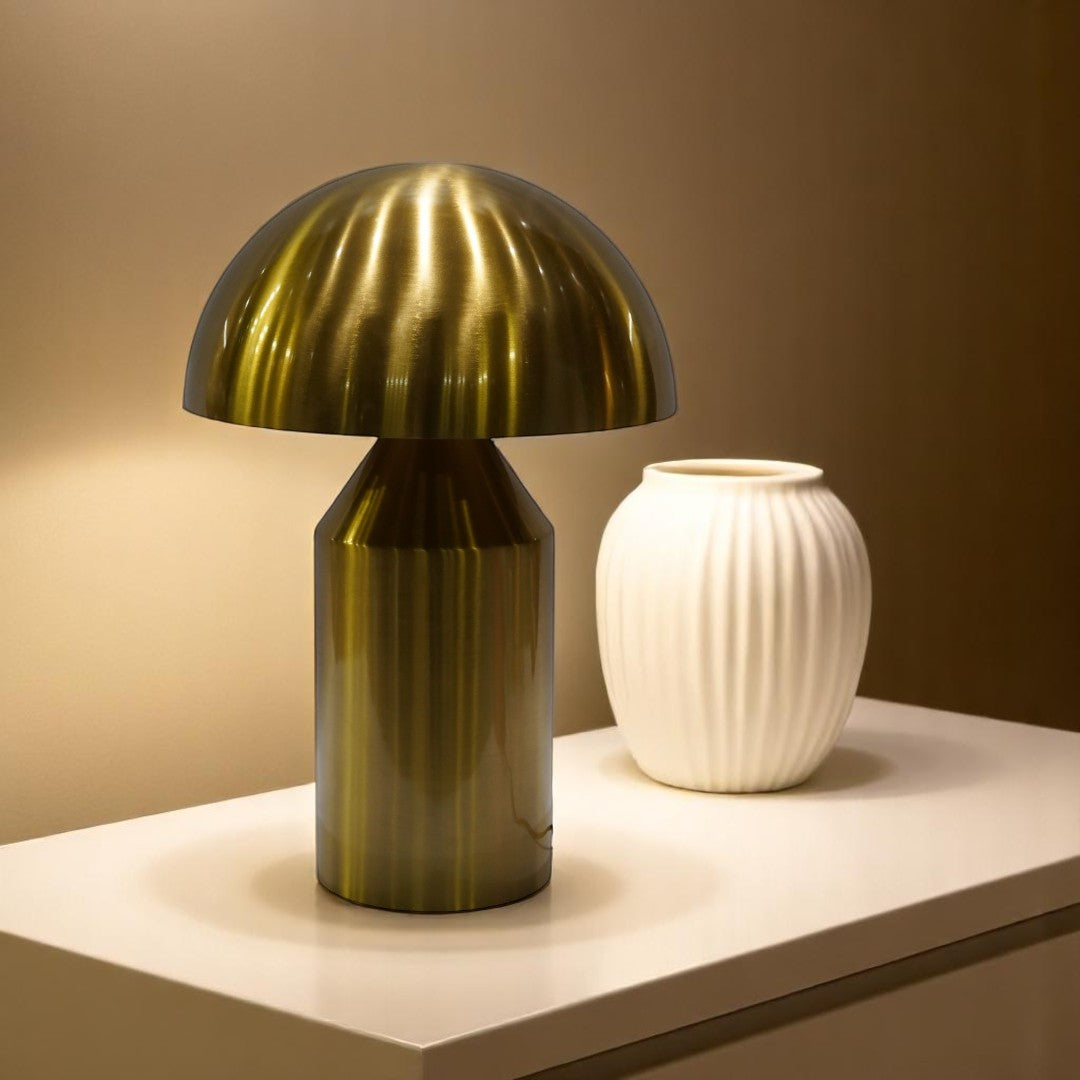 Orbis Brushed Gold Metallic Dome Lamp