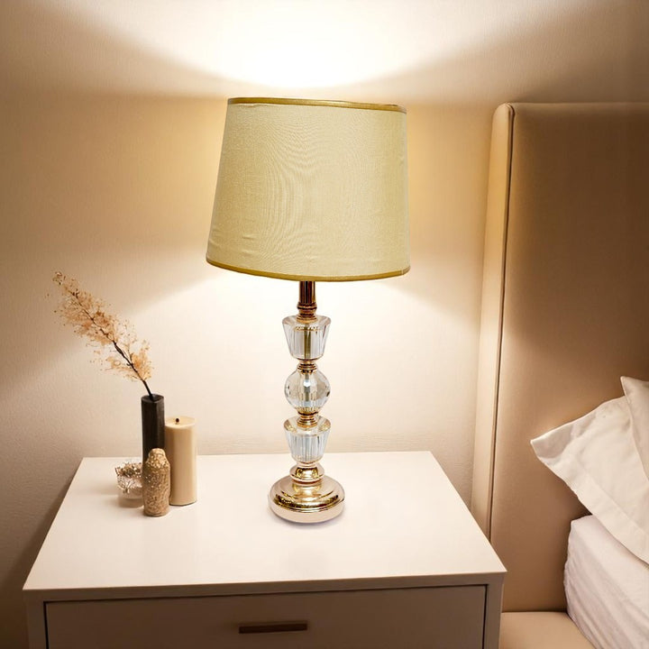 Serin Slimline Brass Crystal Side Table Lamp