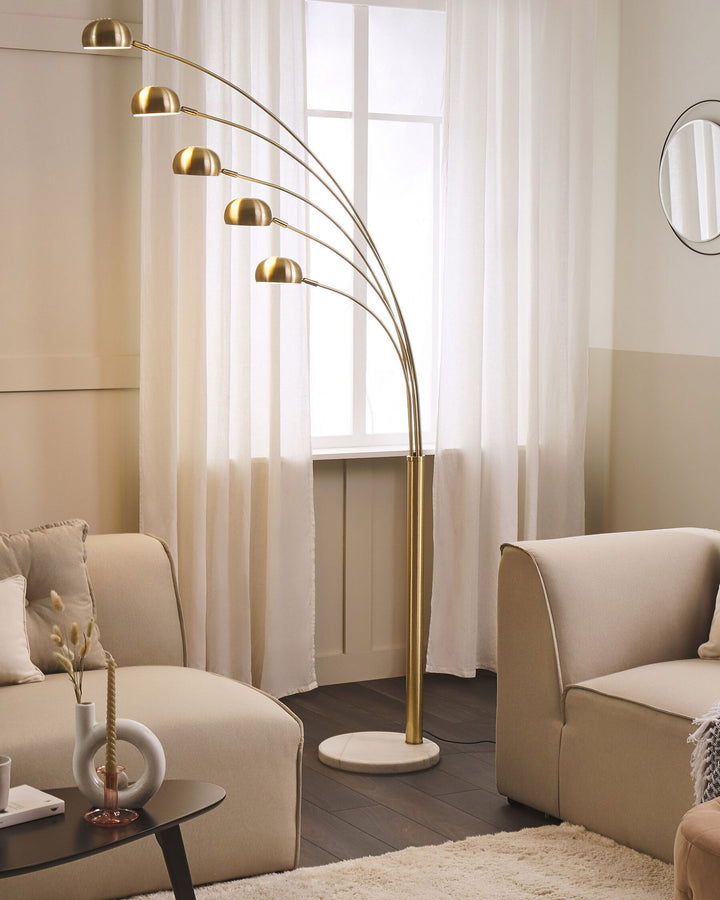 Brass Radiant Cascade 5 Arc Lamp