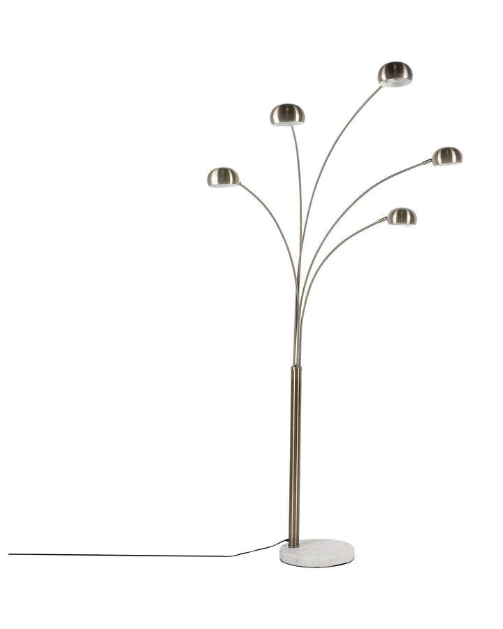 Silver Radiant Cascade 5 Arc Lamp