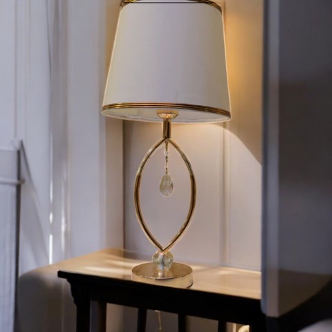 Luxe Metallic Crystal Lamp
