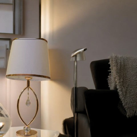 Luxe Metallic Crystal Lamp