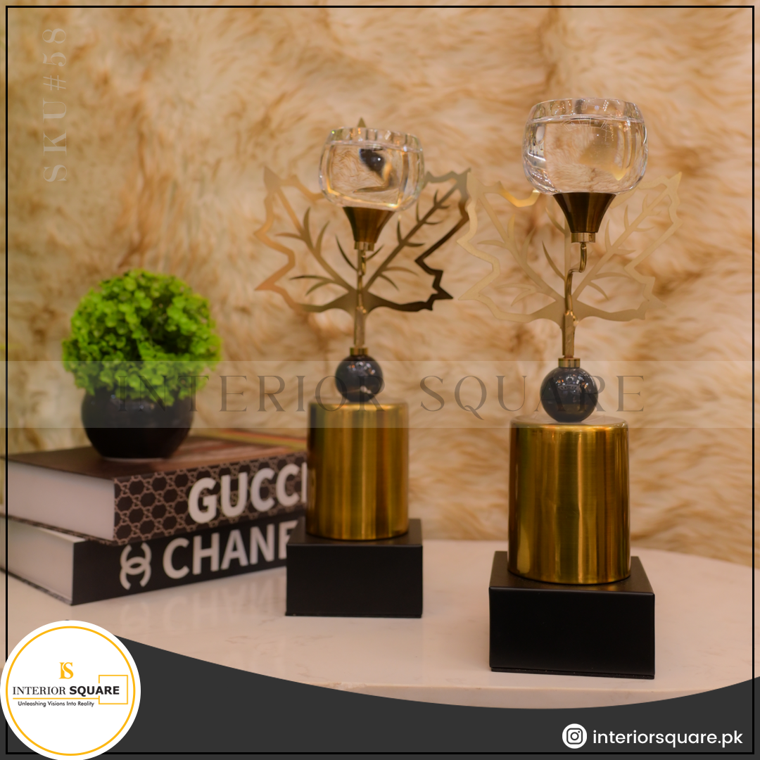 Golden Elegance Candleholder Set