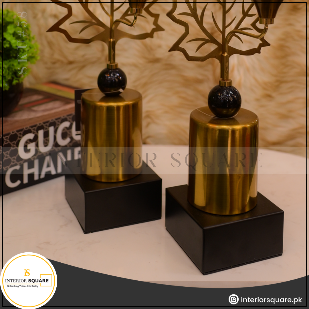 Golden Elegance Candleholder Set