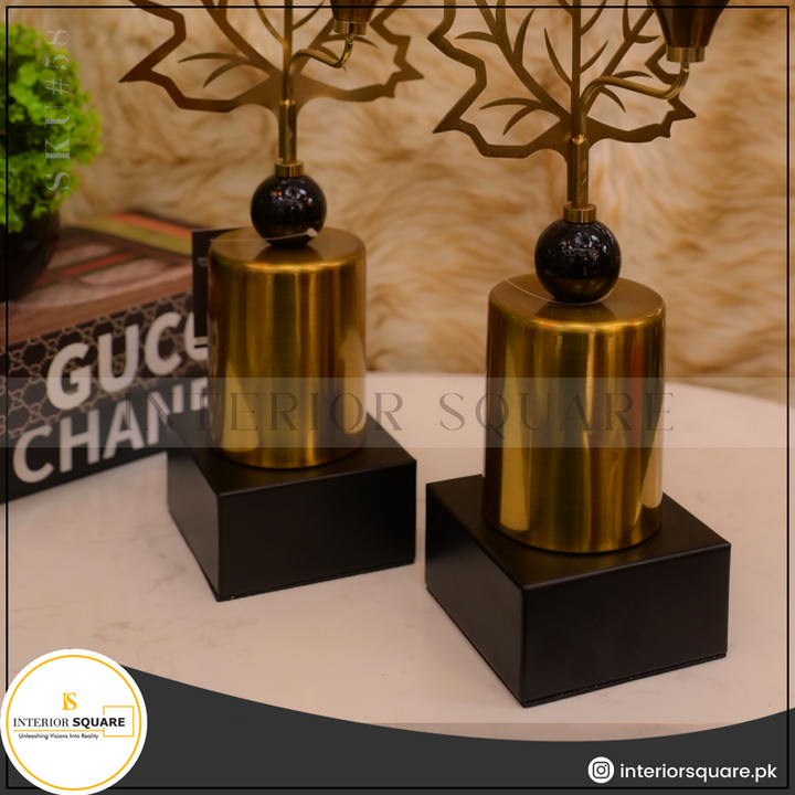 Golden Elegance Candleholder Set