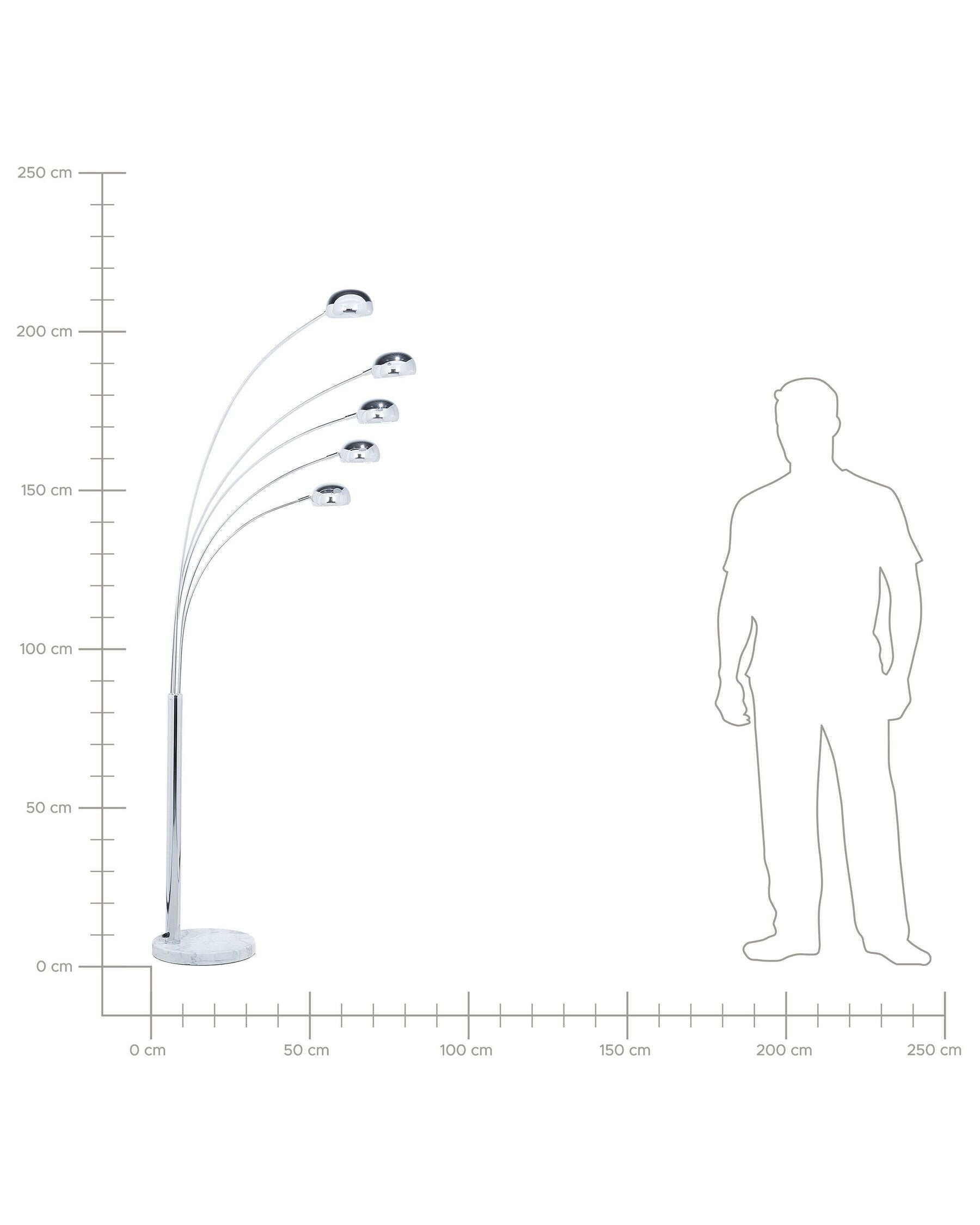 Silver Radiant Cascade 5 Arc Lamp